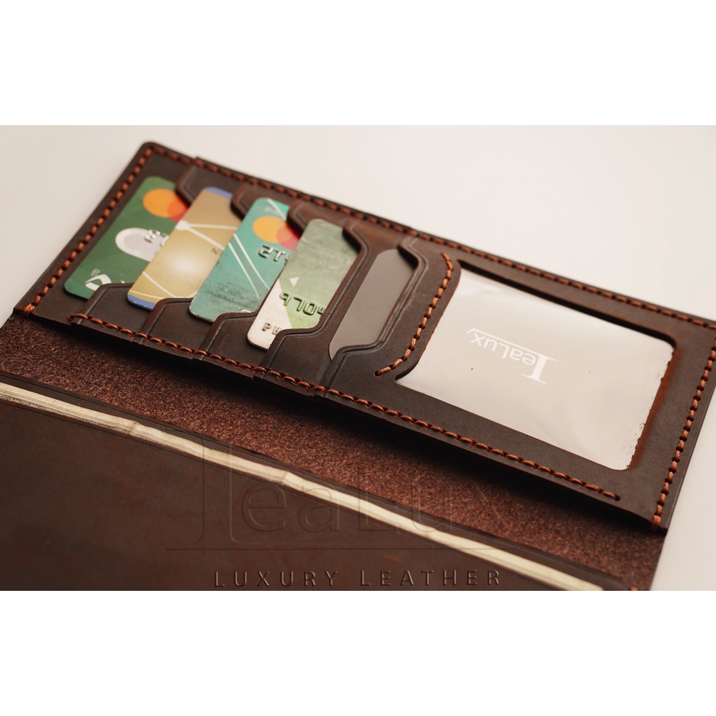 Ví Dài Mini Da Sáp Handmade LEALUX Mini Long Wallet