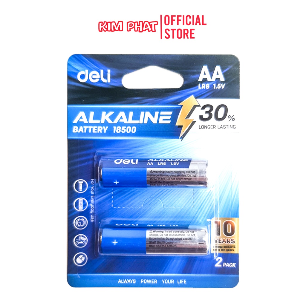 Pin Kiềm AA 1,5V Alkaline DELI