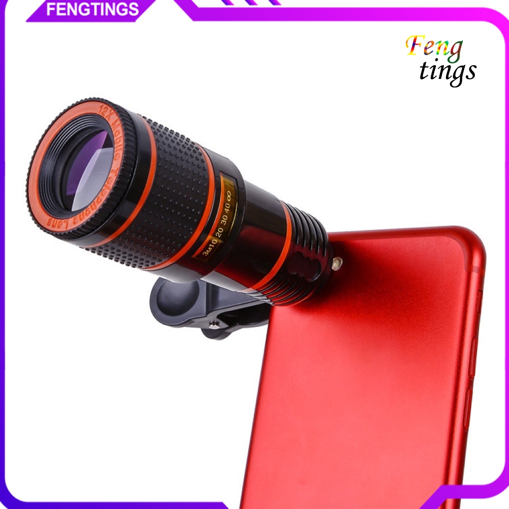 【FT】Universal 12X Zoom HD Telescope Telephoto Mobile Phone Camera Lens with Clip