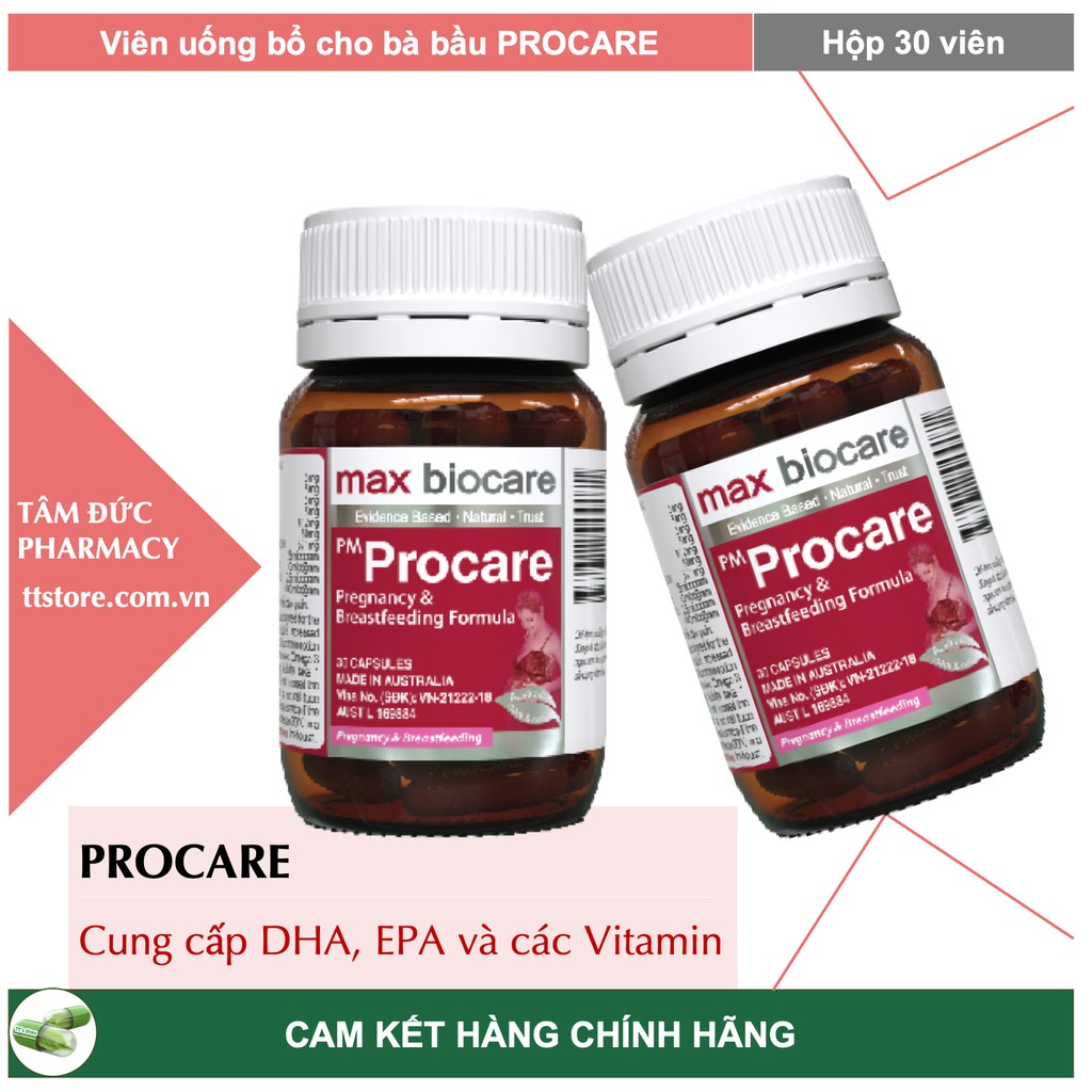 PM PROCARE - PROCARE DIAMOND - ÚC [Lọ 30 viên] - Vitamin tổng hợp cho Phụ nữ có thai và cho con bú (PM Procare)