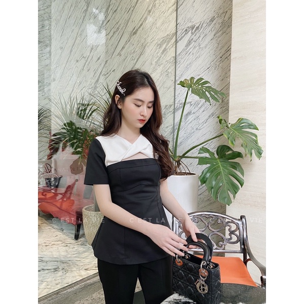 Áo cổ xoắn thiết kế C'est la vie | BigBuy360 - bigbuy360.vn