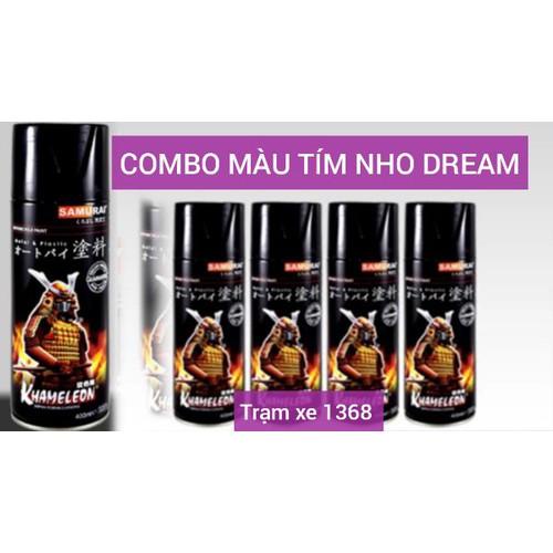 SƠN SAMURAI COMBO MÀU TÍM NHO XE DRIM LÓT VÀ PHỦ 2K CAO CẤP, hàng xịn giá tốt, hàng xịn giá tốt
