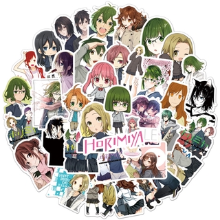 Y&P| Hình Dán Chống Nước Horimiya Nhật Bản Anime Mũ Bảo Hiểm Máy Tính Xách Tay Hành Lý Dán Thiết Lập, 50 tờ