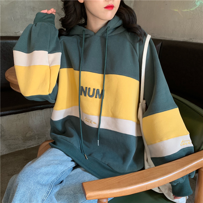 Áo hoodie tay dài dáng rộng thời trang mùa thu cho nữ