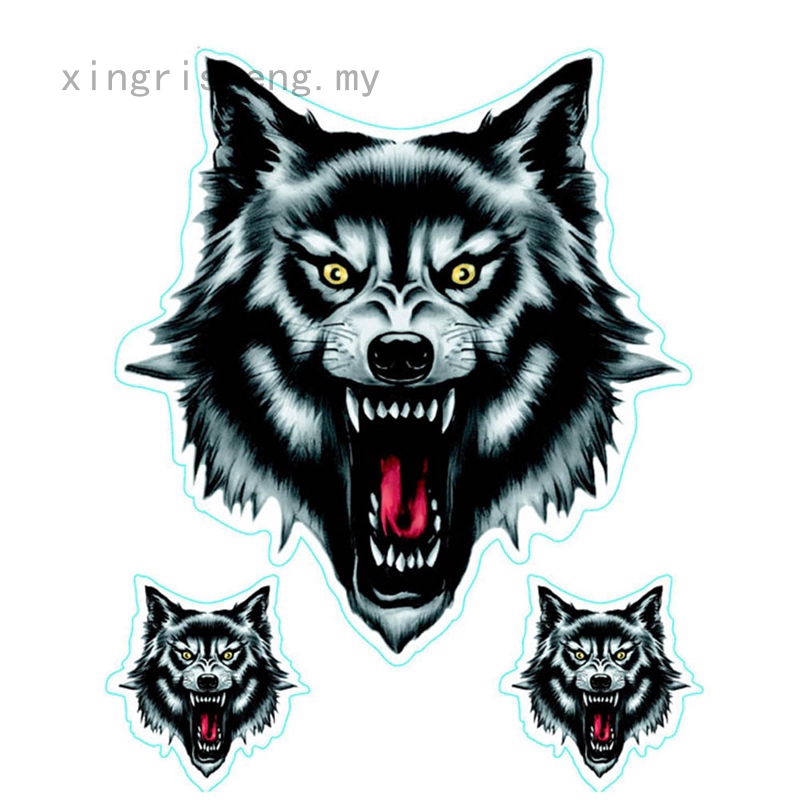 Decal Dán Trang Trí Xe Hơi / Xe Máy / Xe Hơi Hình Đầu Sói 12 Fs549828 Juuhuo