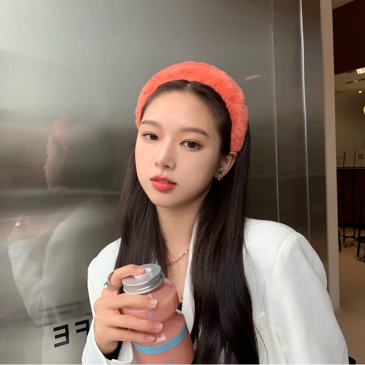 Băng Đô Cài Tóc Dạng Bấm Chất Liệu Lông Mềm Dày Dặn Màu Trơn 2022 Tiện Dụng Cho Nữ