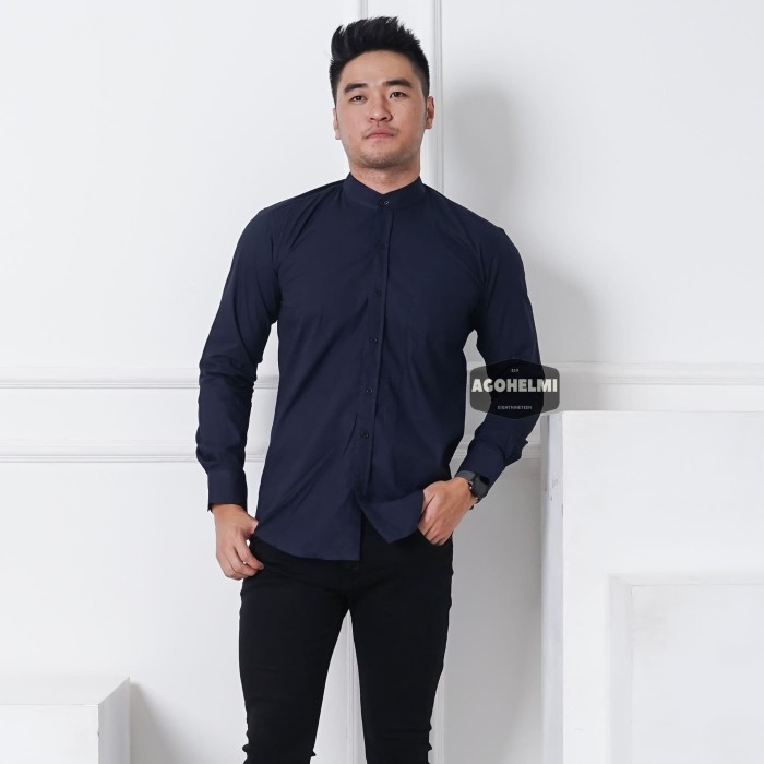 Áo sơ mi nam tay dài màu xanh dương N7B9 3116