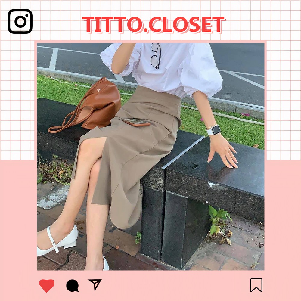 Chân Váy Chữ A Dáng Dài Xẻ Tà Ulzzang - Titto Closet