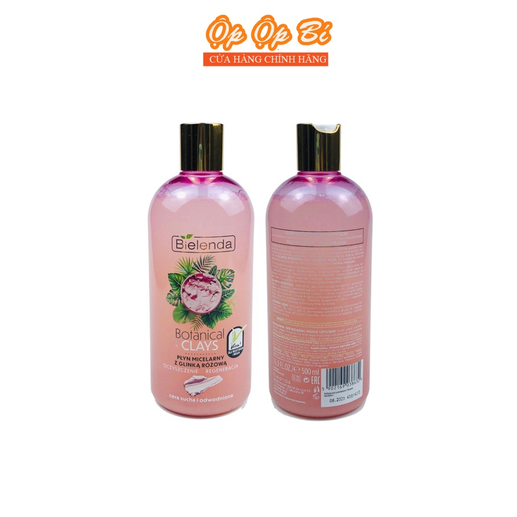 Tẩy Trang Micellar Thuần Chay Chiết Xuất Từ Đất Sét, Da Hỗn Hợp,Axit Ferulic - Bielenda Botanical Clays  500ml