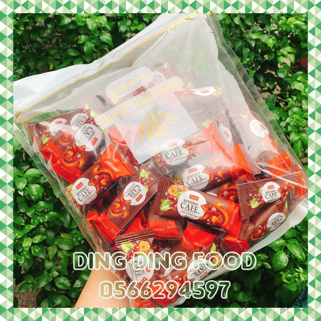 Mới - 500g Bánh Xốp Suveno Vị Cà Phê , Kem Sữa Chua Giòn Thiên Thảo, Ăn Vặt Siêu Ngon, DING DING FOOD
