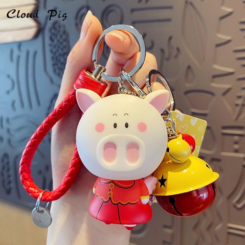 Móc khóa cute con heo cảm hứng đồ trang trí hợp thời nhiều sắc màu với sản phẩm móc chìa khoá