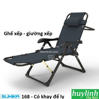 Giường - ghế xếp gấp thư giãn Sumika 168 - Tặng khay để ly