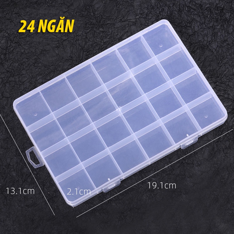 Hộp nhựa 8/10/15/24/36 ngăn đựng linh kiện điện tử, ốc vít, mô hình đa năng