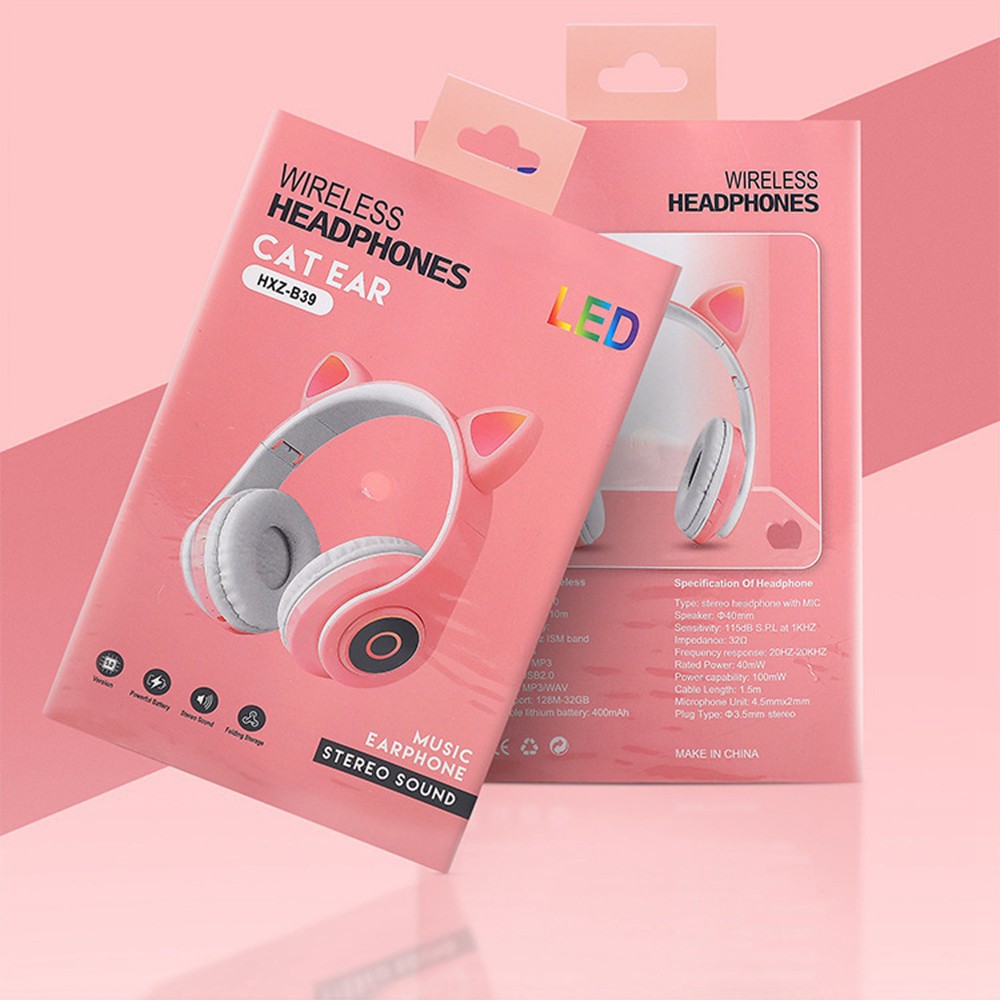 Tai nghe Bluetooth Headphone chụp tai Led siêu đẹp tai mèo siêu dễ thương âm thanh siêu hay,êm tai vv... | BigBuy360 - bigbuy360.vn