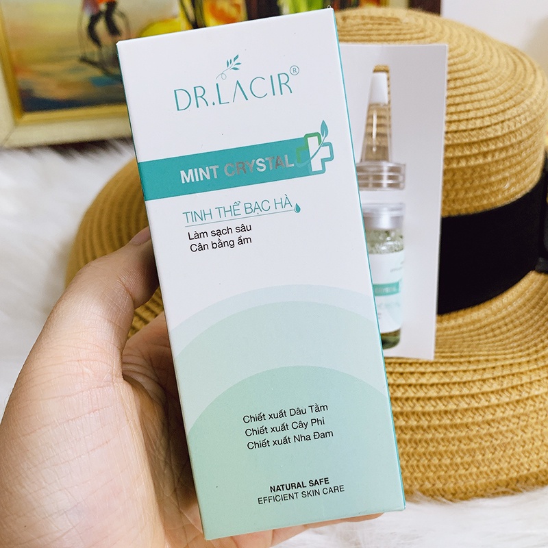 Combo sữa rửa mặt bạc hà kiềm dầu Lacir Cleanser Dr.Lacir 150ml và Toner tinh thể bạc hà Mint crystal Dr.Lacir 10ml