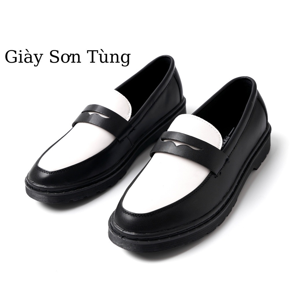 Giày nam tây, thiết kế cho giới quý tộc Anh,mặt trắng đai da đen tối ưu độ tương phản cho set đồ thời trang classic