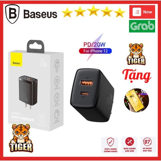 Củ Sạc Nhanh 2 cổng 20W Baseus CCXJ Cổng USB + C , Siêu nhỏ , sang trọng và tinh tế. Bảo hành chính hãng 24 tháng