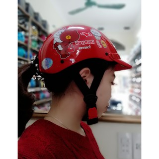 MŨ BẢO HIỂM NỬA ĐẦU CÓ KHOÉT BUỘC TÓC - LOẠI 3 LỚP DÀY DẶN