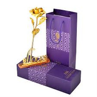 BÔNG HỒNG MẠ VÀNG CÓ ĐẾ