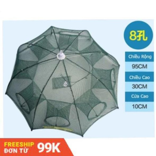 Lưới đánh bắt cá bát quái 8 cửa