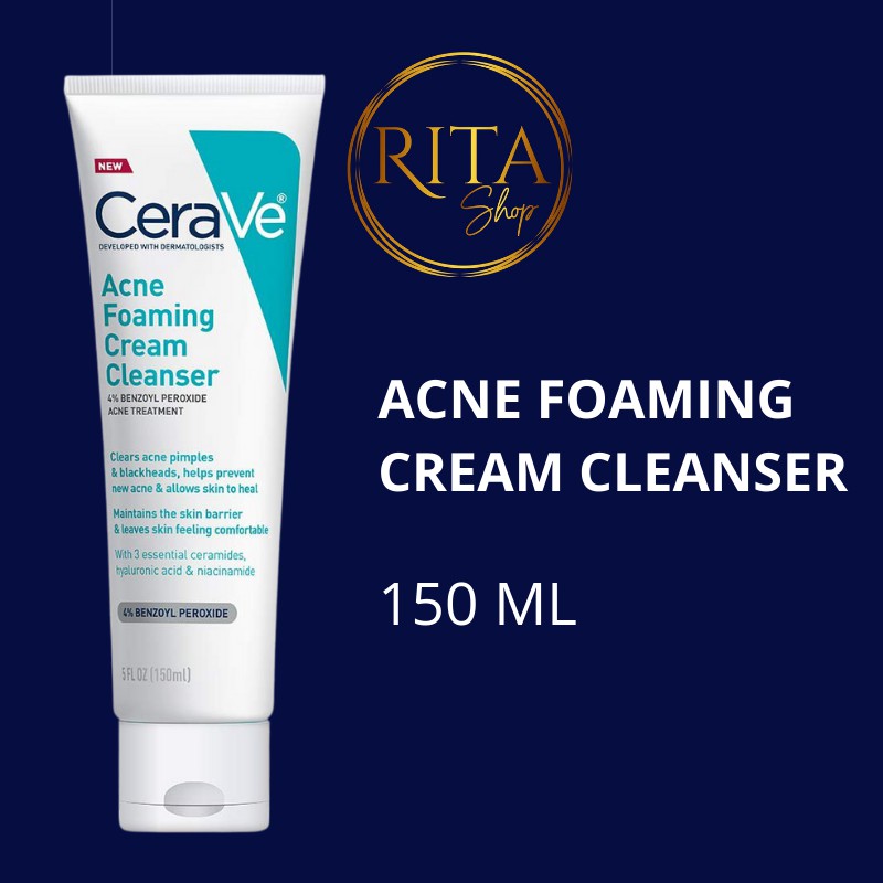 [Bill Mỹ] Sữa rửa mặt cho da dầu mụn Cerave Acne Foaming Cream Cleanser 150ml