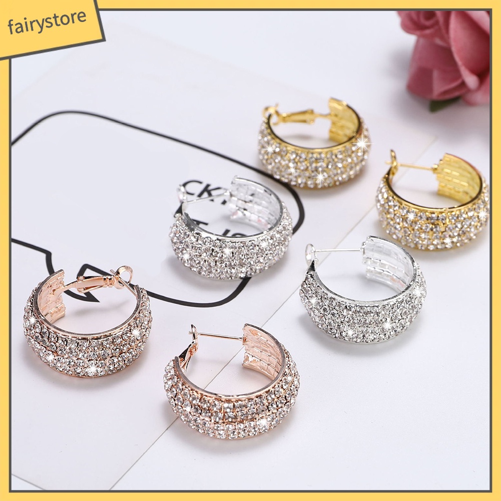 Hoa tai đính đá kiểu dáng sang trọng dành cho nữ