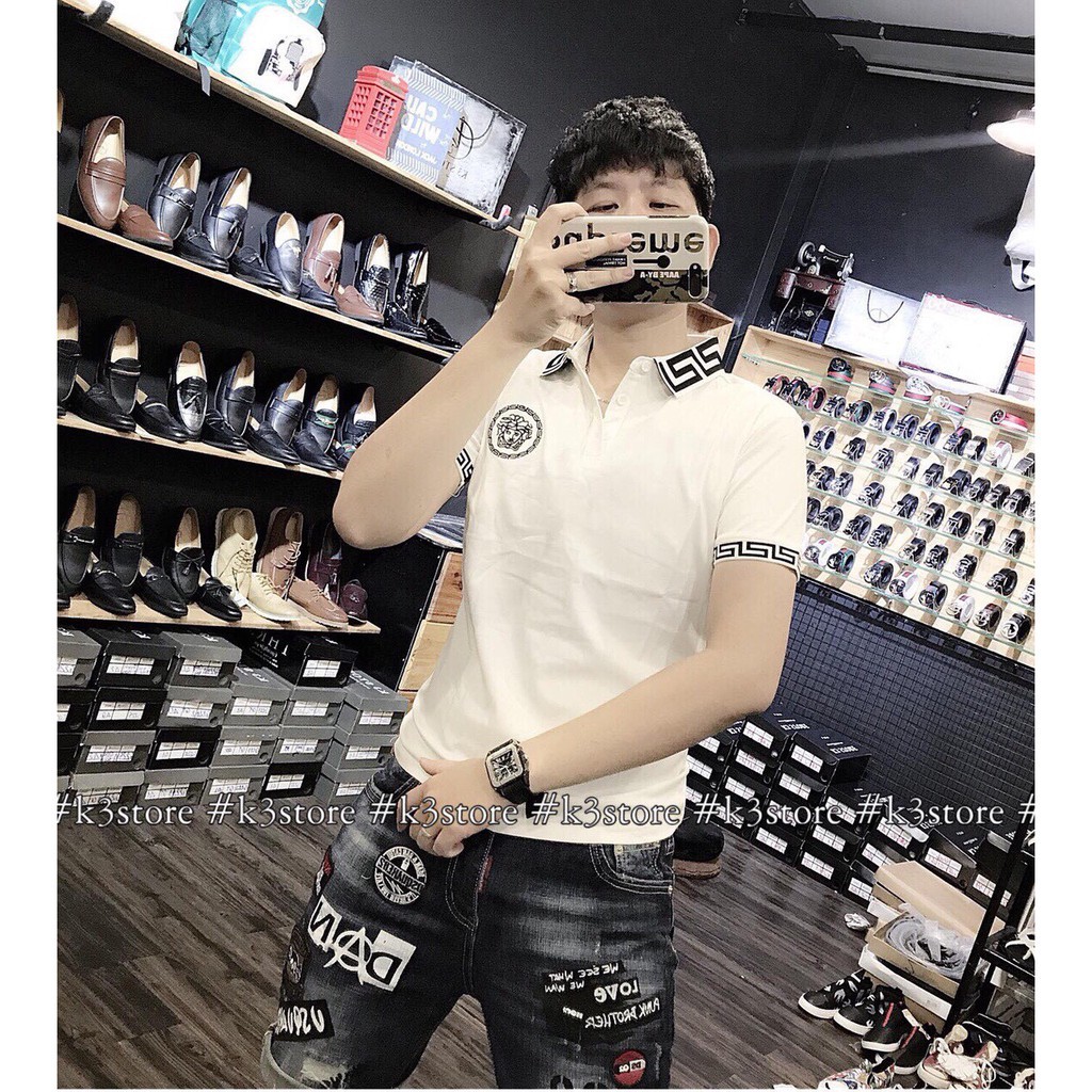 Áo thun nam có cố tay ngắn vesscaaa vải thun cotton cao cấp - ATN14