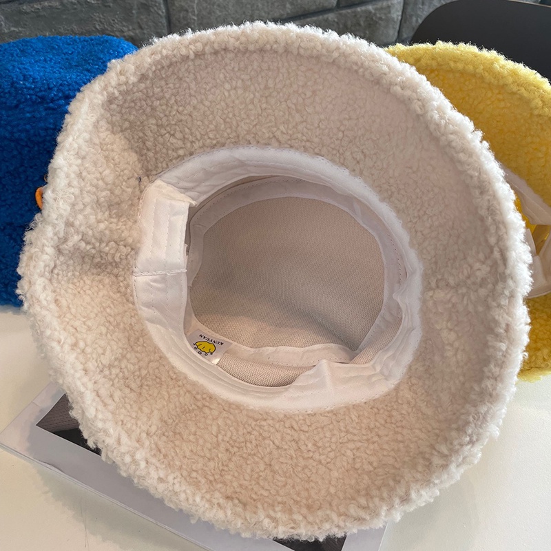 Mũ Bucket Lông Cừu Chống Gió Giữ Ấm Mùa Thu Đông Phong Cách Hàn Quốc Cho Bé