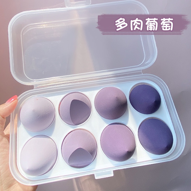 Set 8 Bông Mút Trang Điểm Hình Trứng Trang Điểm Tiện Lợi