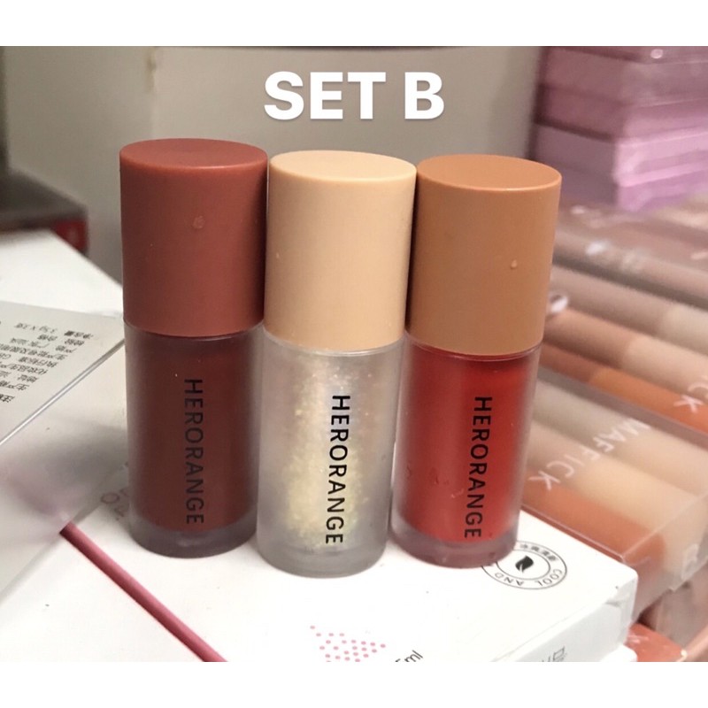 SÉT 3 CÂY SON HEORANGE LÙN BẢN MINI SIÊU XINH