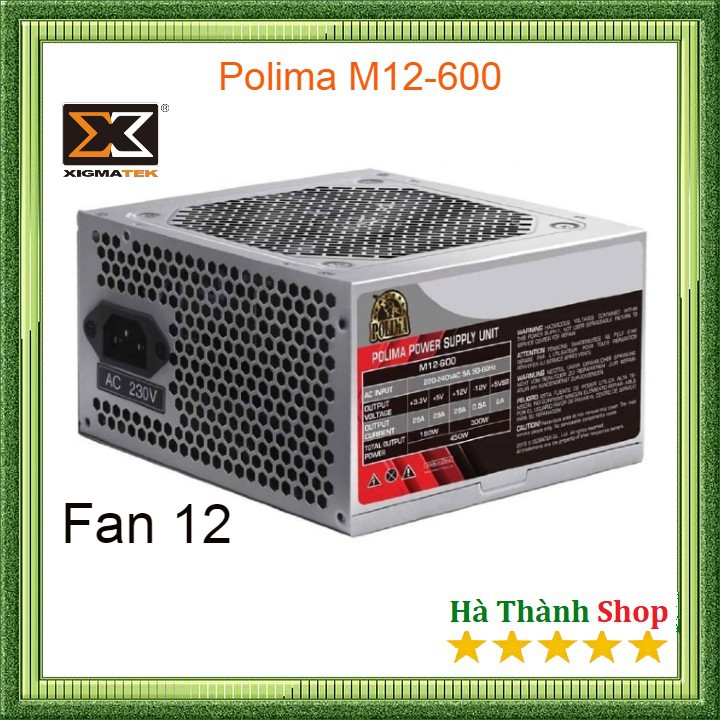 Nguồn Xigmatek Polima M12-600 Fan 12cm- chạy máy văn phòng