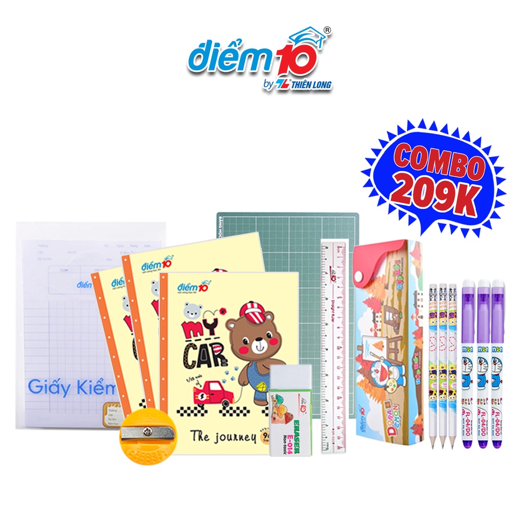 Bộ phần thưởng năng động cho bé Thiên Long Điểm 10 - CẤP 1 - Tặng cặp tiện lợi màu ngẫu nhiên