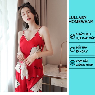 Đồ bộ lụa áo 2 dây xinh xắn Quảng châu cao cấp