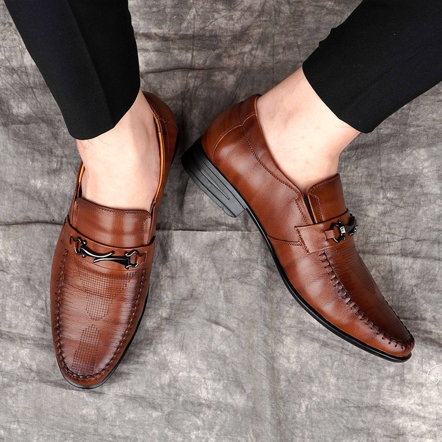 Giày Nam Công sở - giày lười nam da bò thật ISHOESVN IS195