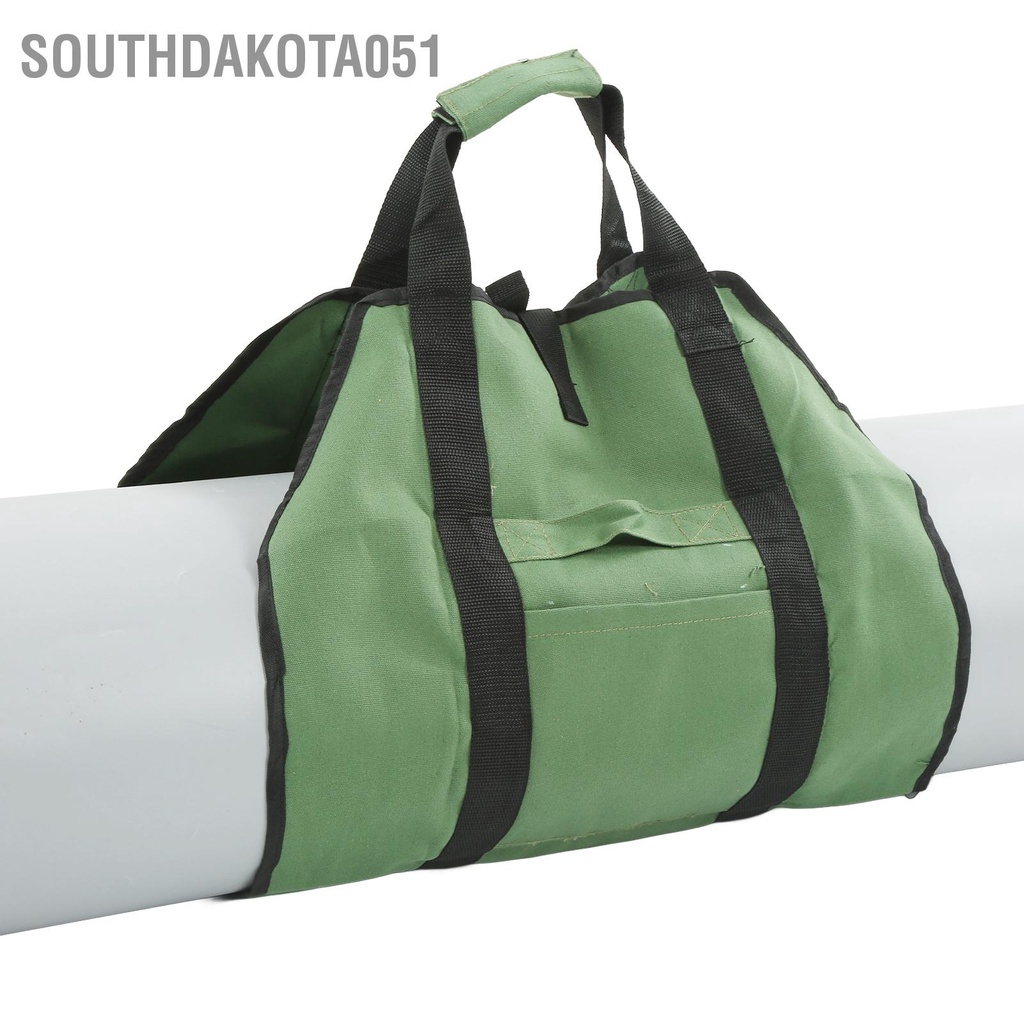 [Hàng Sẵn] Túi đựng củi Đa chức năng Di động Bền Màu xanh lá cây cho Cắm trại ngoài trời【Southdakota051】