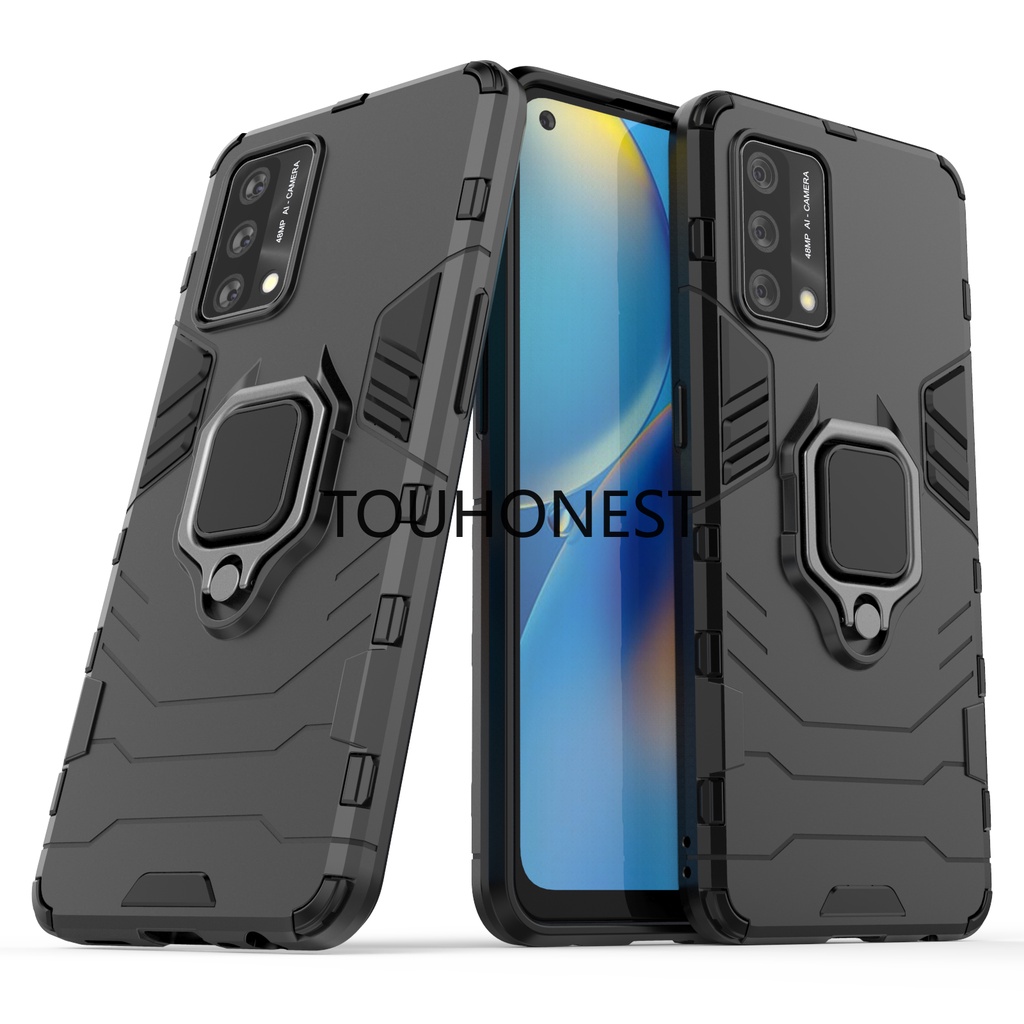Ốp Điện Thoại Cứng Chống Sốc Kèm Móc Xỏ Ngón Kim Loại Cho Casing Oppo A74 Case Oppo A93 Case Oppo A9