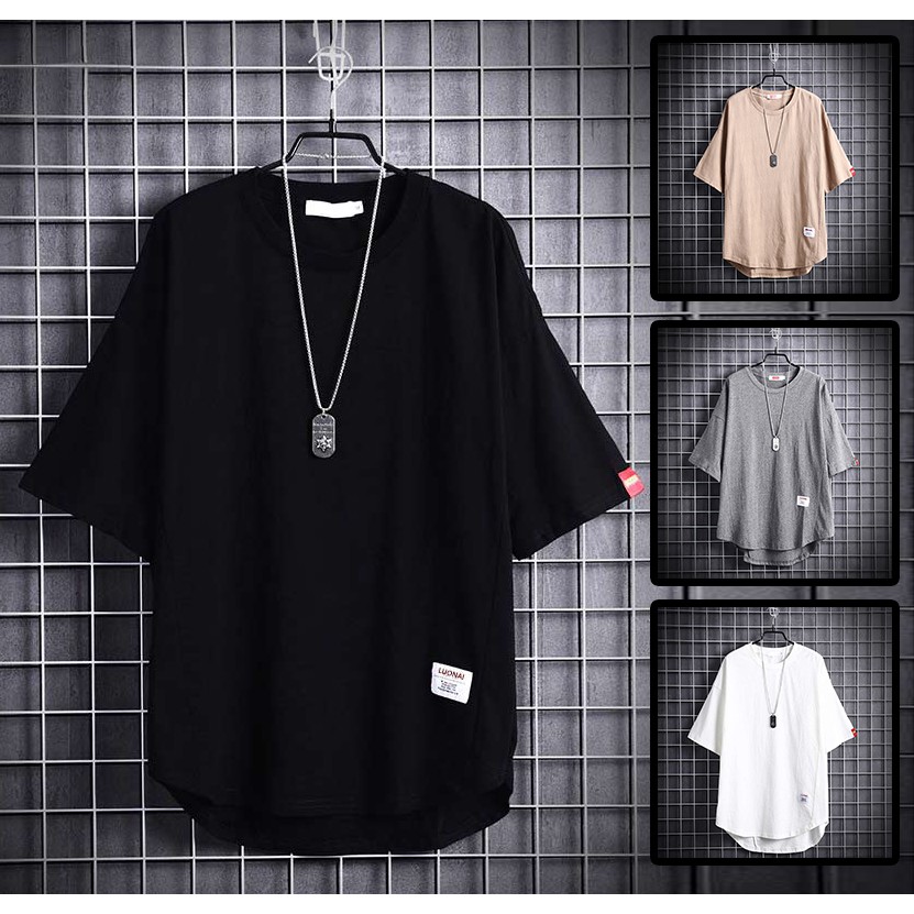 Áo Thun Nam Tay Lỡ Cổ Tròn Trơn Màu Dáng Đuổi Tôm Phong Cách Trẻ Trung Thời Trang Zenkonu TOP NAM 145