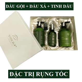 Bộ dầu gội bưởi Vi Jully 3 sản phẩm Dầu gội Vijully 280ml + Dầu xả 280ml + Tinh dầu bưởi 100ml chính hãng