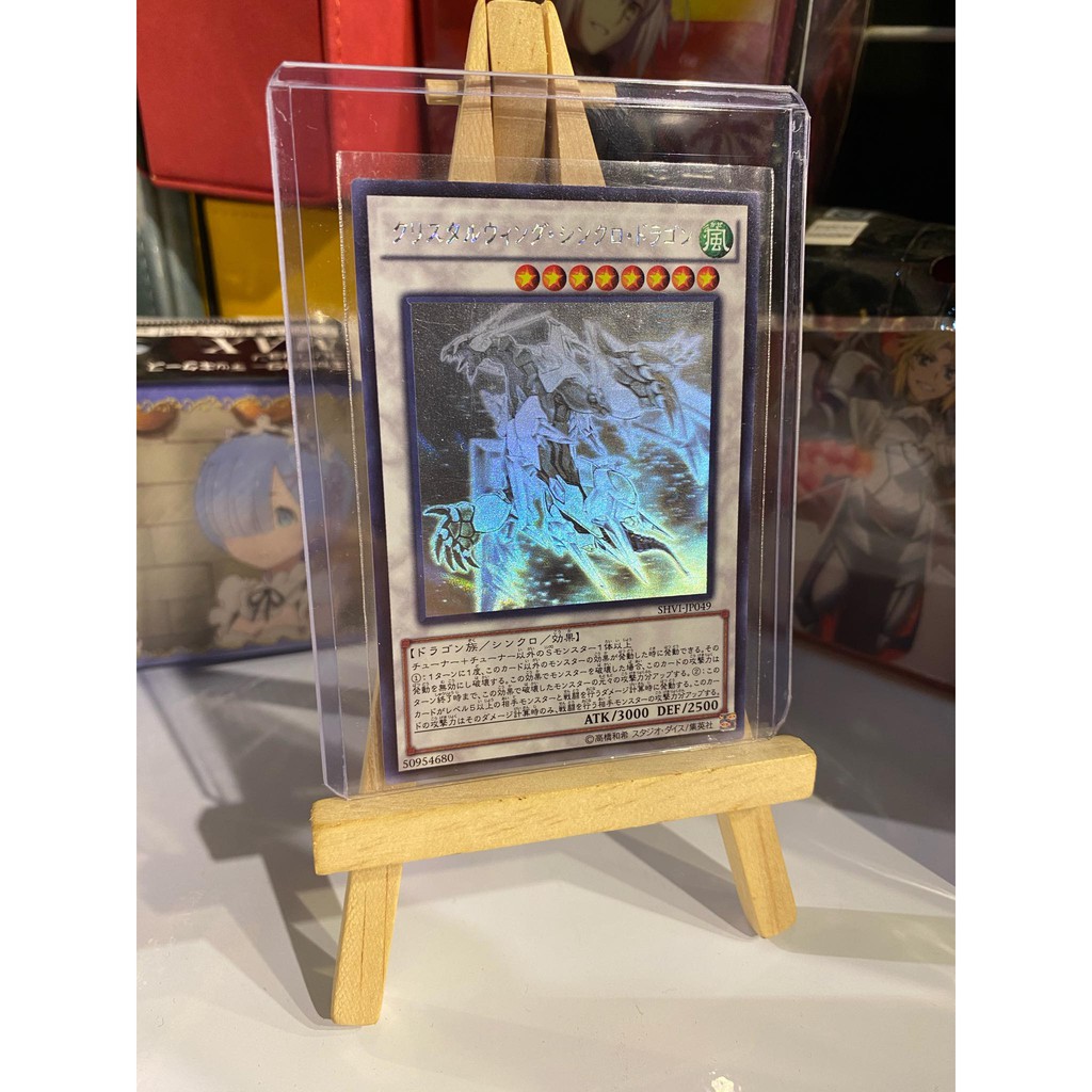 Lá bài thẻ bài Yugioh Crystal Wing Synchro Dragon – Ghost Rare - Tặng bọc bài nhựa bảo quản