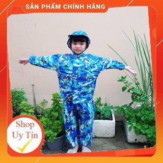 Áo mưa bộ trẻ em họa tiết hoạt hình cho bé từ 3-10 tuổi, áo mưa trẻ em chống thấm