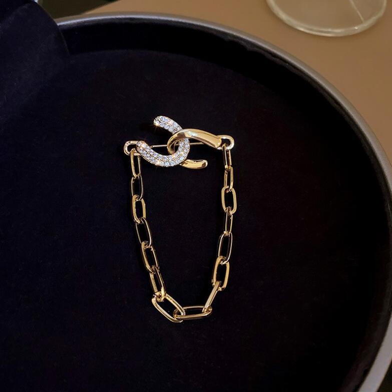 Cài Áo Hình Chữ C Đính Đá Thời Trang Hàn Quốc Chất Lượng Cao