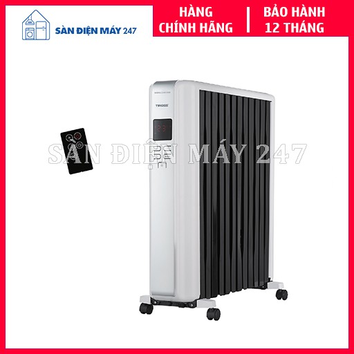 Máy sưởi dầu 12 thanh TIROSS TS9218 2500W, có điều khiển, vỏ bọc - Hàng chính hãng, bảo hành 12 tháng