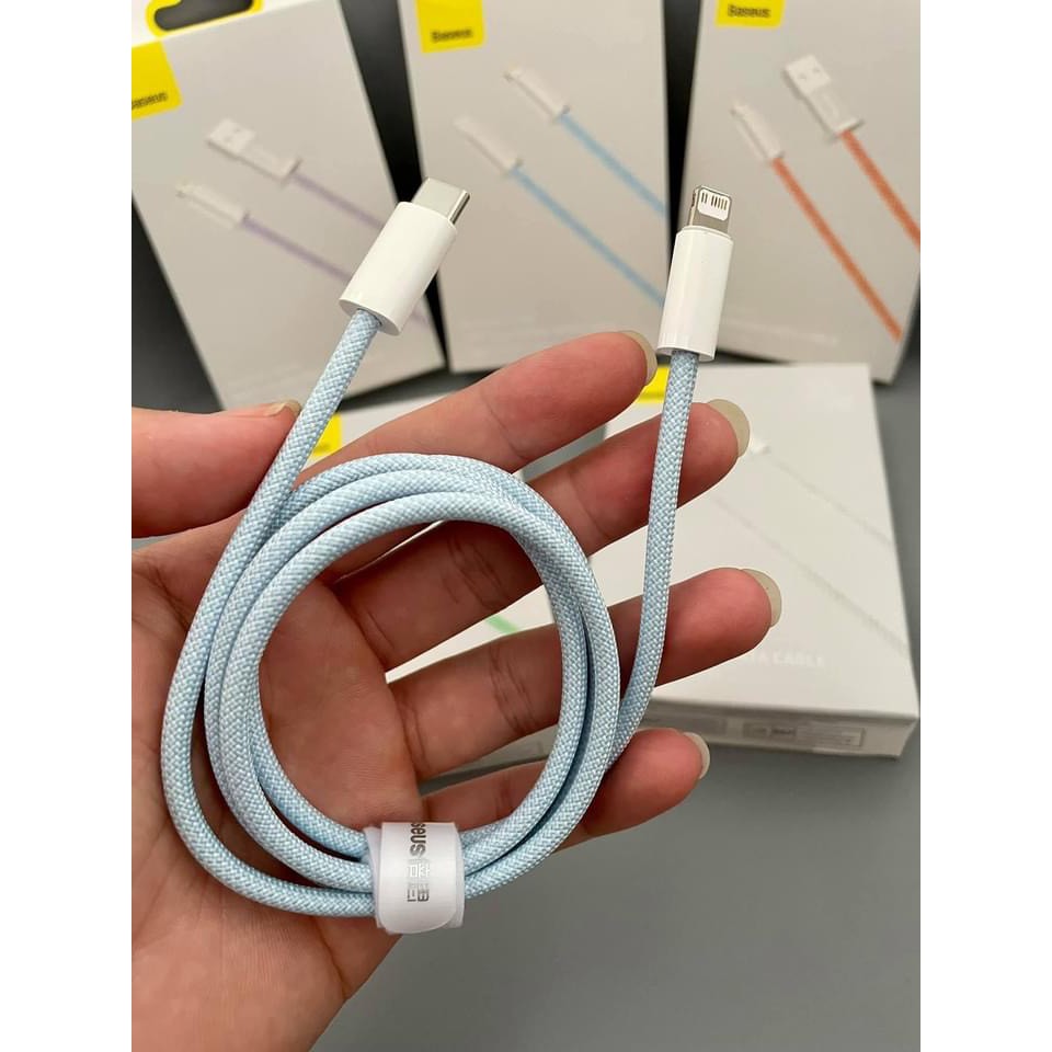Dây sạc nhanh iphone 20w, cáp sạc nhanh bọc dù siêu bền chính hãng Baseus - SONA Offical