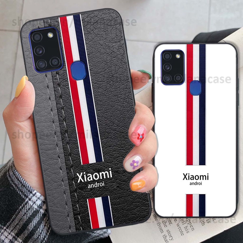 Ốp Samsung A21s in giả da phong cách thể thao, cá tính, thời trang