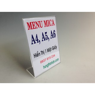 Menu mica thực đơn A4 1 mặt - loại tốt