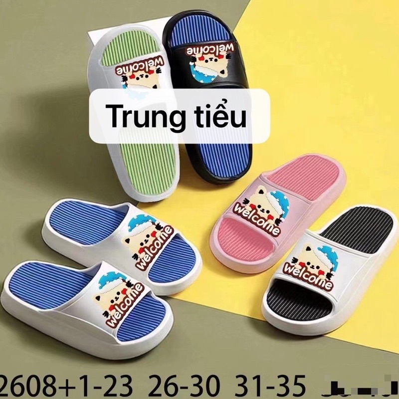 Dép siêu nhẹ Welcome hình thú cho bé 3-5 tuổi