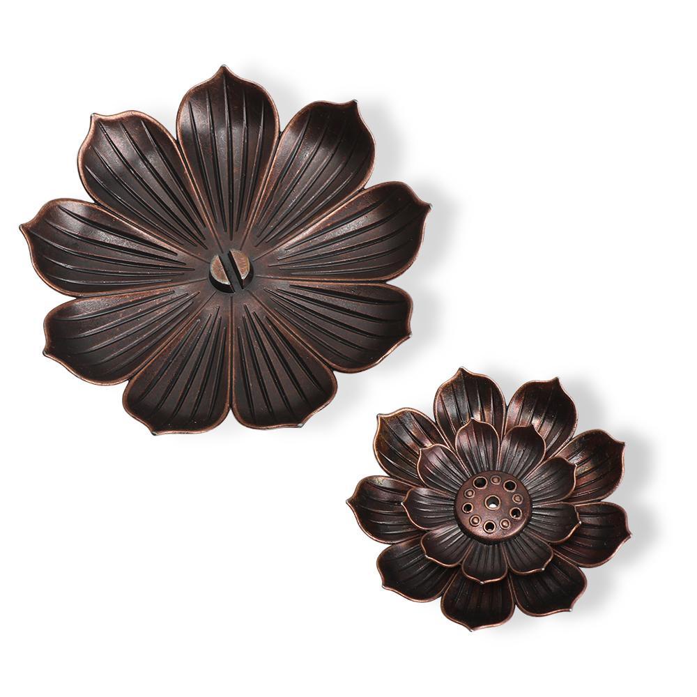 Giá Đỡ Nhang Trầm Hương Thủ Công 2 Trong 1 Hình Hoa Sen Phong Cách Phật Giáo Trung Hoa