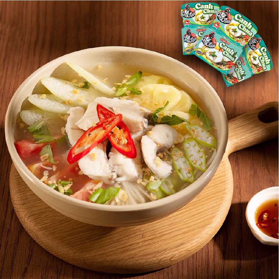 Thùng Viên Gia Vị Canh Chua 75gram Ông Chà Và (12 lốc/144 hộp/thùng)