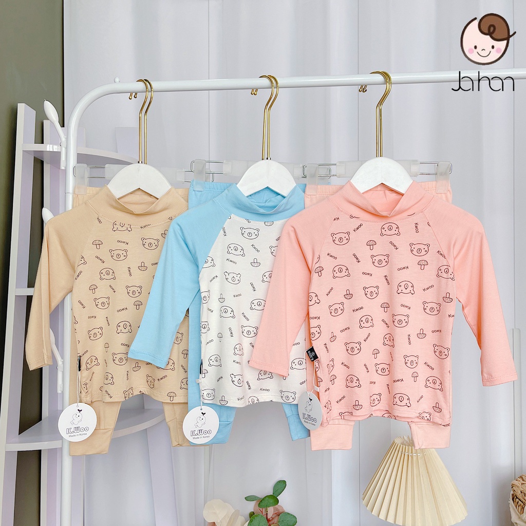 [SALE] Bộ Thun Lạnh Dài Tay Cho Bé Trai, Bé Gái KIMCHIBABY In Gấu Tay Giáp Lăng, Bộ Quần Áo Cho Bé Mặc Nhà KWTD2209