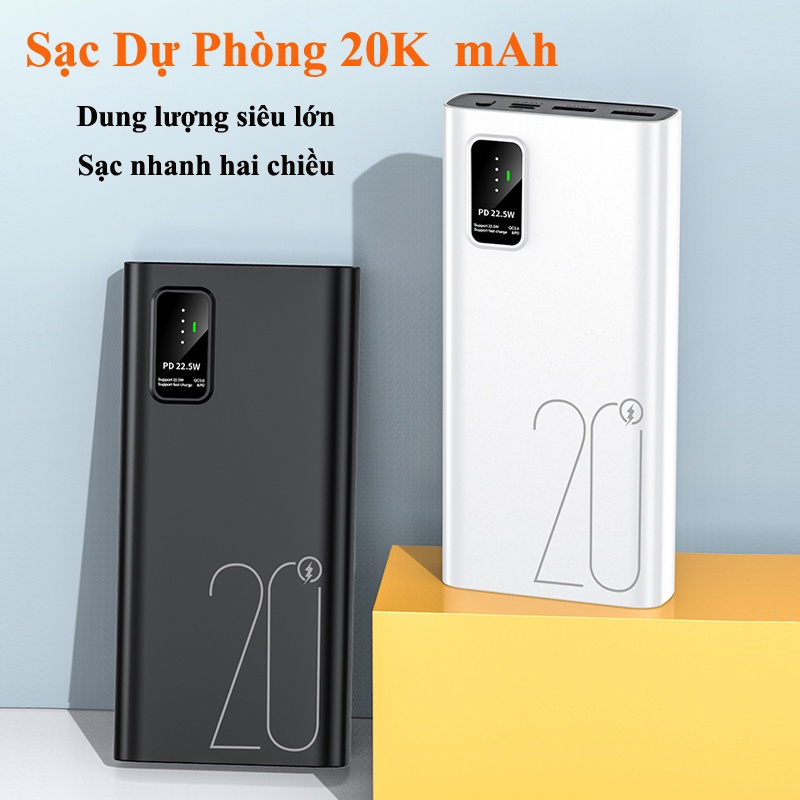 Sạc Dự Phòng 20000mah Xạc Dự Phòng 20000mAh Iphone Sạc Nhanh Pin Pin Dự Phòng 20000mah Fast Charge Power Bank Chính Hãng